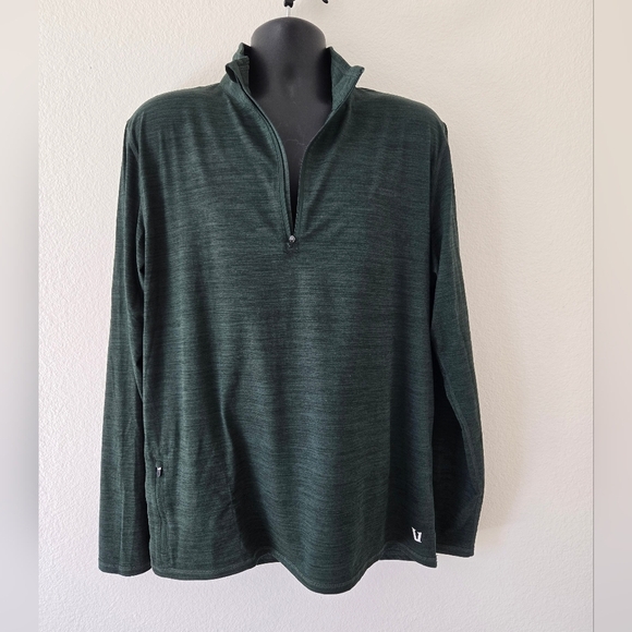 Vuori Men's Ease Performance Half Zip Long Sleeve Top Dark Green Color size XL - Picture 6 of 16